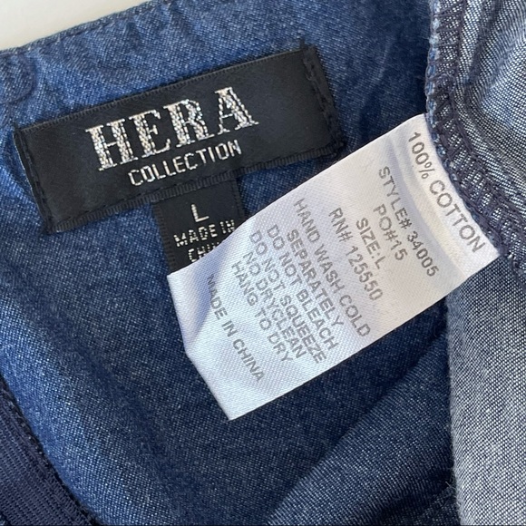 Denim strapless wide leg jumpsuit romper - Picture 7 of 13